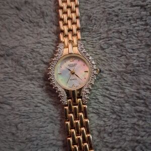 Adolfo Diamind Gold Women's Watch with Crystal Details